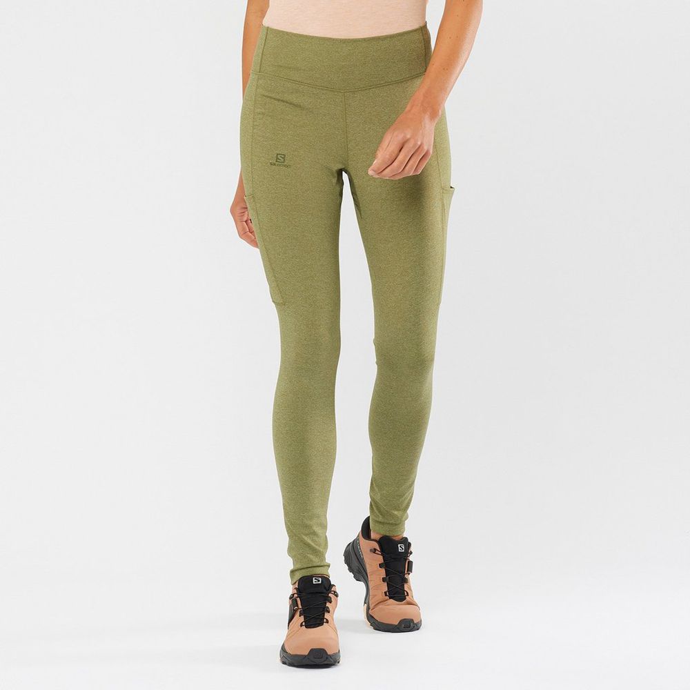 Leggins Salomon Mujer Verde Oliva - Salomon Argentina OUTLINE TIGHTS ,172586-QSL